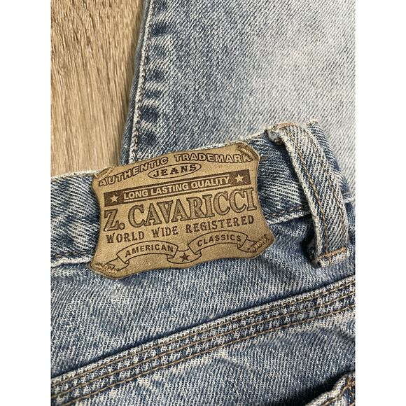 Vintage Z Cavaricci USA Made 100% Cotton Jeans Size 33 Light Wash Distressed - Picture 12 of 15